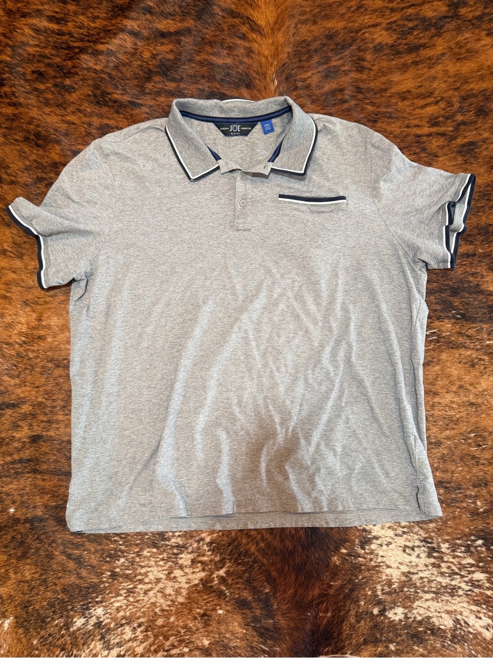 Men’s Golf Polo Joseph Abboud JOE Sz XXL Grey short sleeve Slim fit cotton
